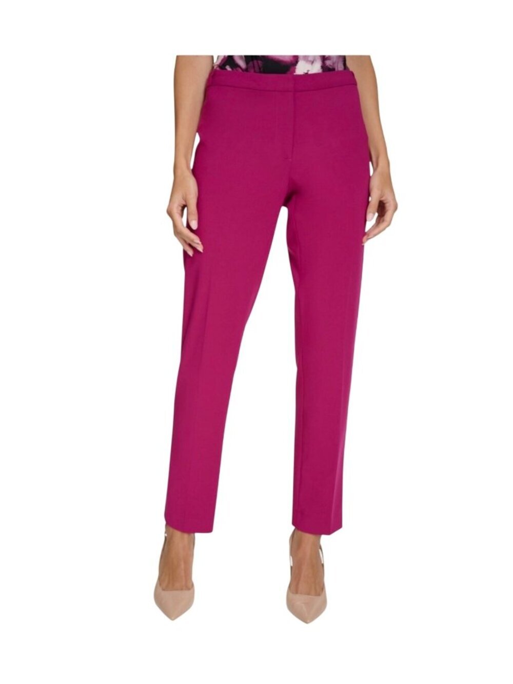 Calvin Klein Womens Highline Ankle Length Pants~Size 2~Mulberry Slim NWT L17 22